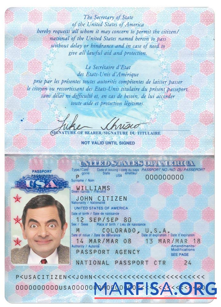 Downloadable USA passport pre 2007 download for verification